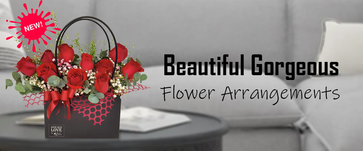 Flowers Arrangement in Cardboard Bag